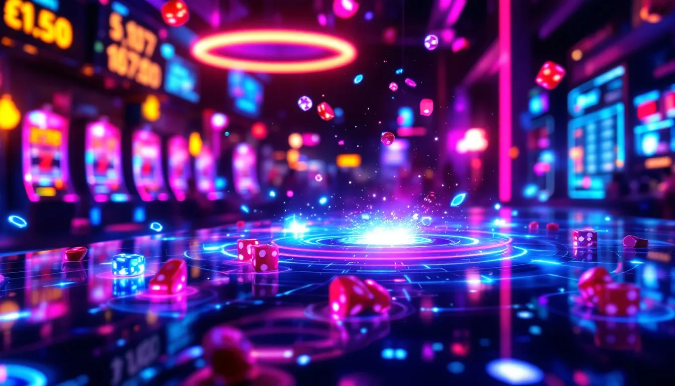 A visual representation of the rise of online casinos in the UK, showcasing various gaming elements.