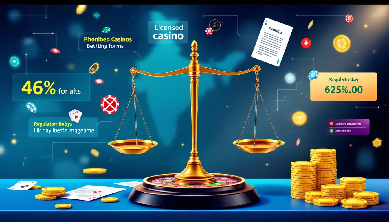 A visual representation of gambling laws in India, highlighting the legal framework governing betting activities.